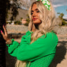 Serious About Sunshine Beaded Headband In Kelly Green Image - 1