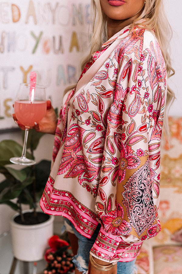 Affectionate Feeling Satin Top In Pink Image - 2