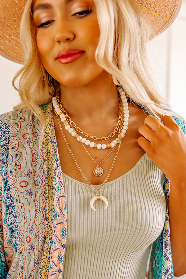Luxe Situation Layered Necklace In Ivory Image - 1