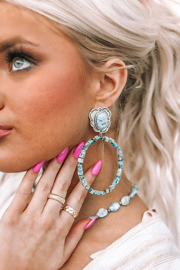 Follow You Bliss Turquoise Earrings Image - 2