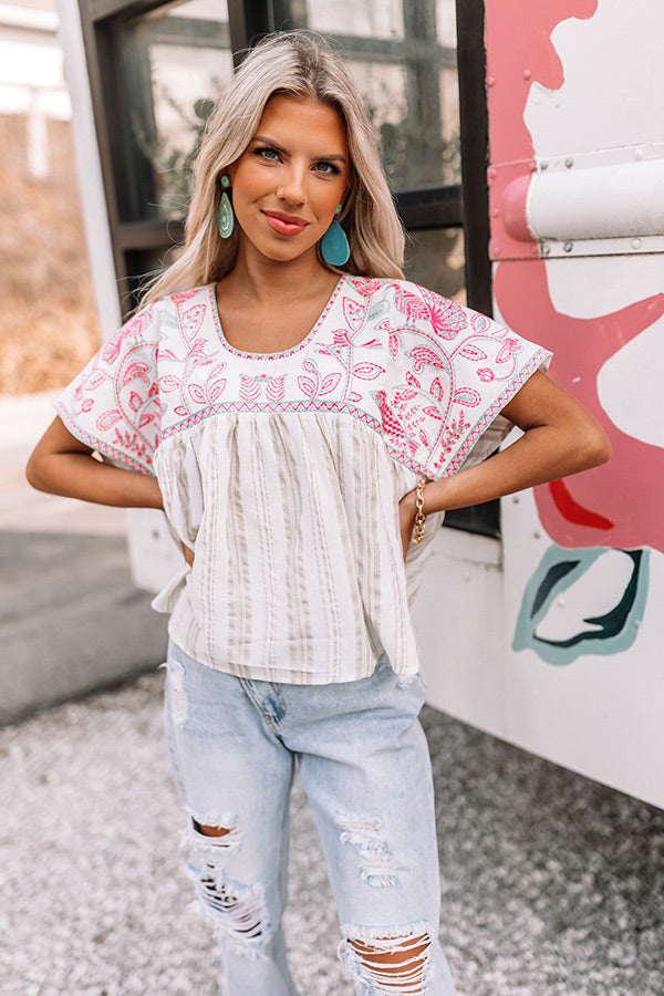 Sunrise Eyes Embroidered Shift Top Image - 2