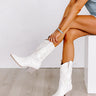 The Barrett Faux Leather Cowboy Boot in White Image - 1