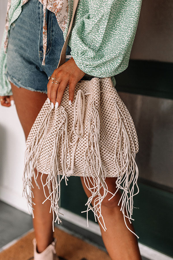 Along The Shore Raffia Crossbody In Light Beige Image - 2