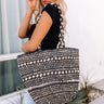 Shore House Woven Tote In Black Image - 1