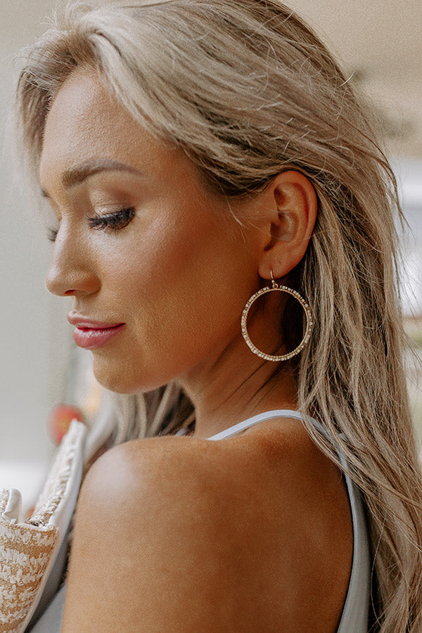 Coastal Cove Beaded Hoop Earrings In Ivory Image - 1