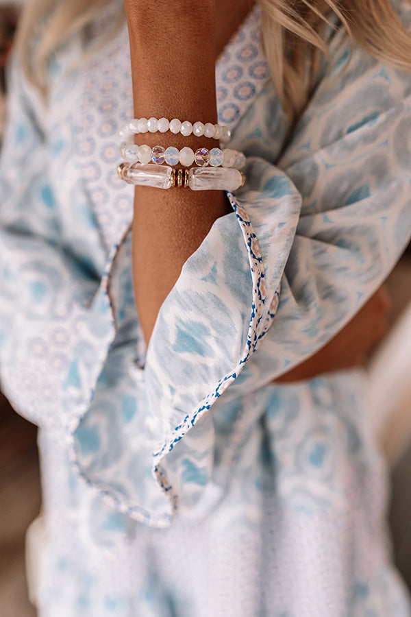 Days In The Sun Bracelet Set In White Image - 1
