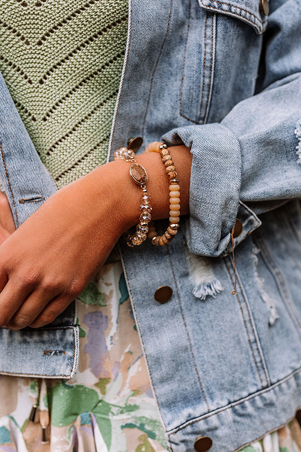 Canyon Bay Bracelet Set In Beige