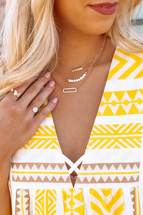 Heat Rising Semi Precious Layered Necklace In White Image - 1