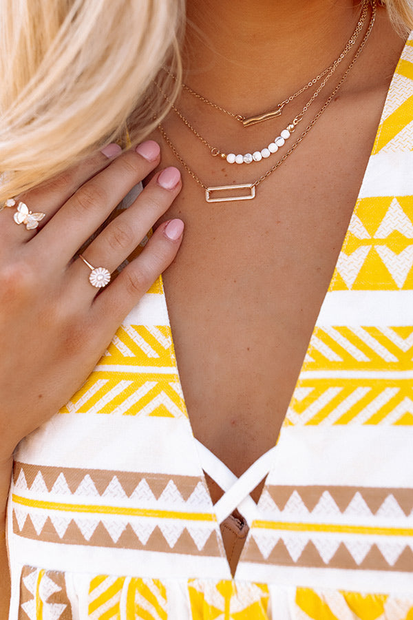 Heat Rising Semi Precious Layered Necklace In White Image - 2