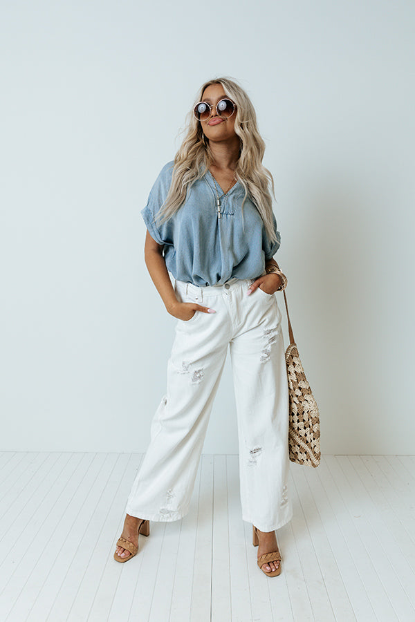 Pause And Reflect Chambray Top Image - 2