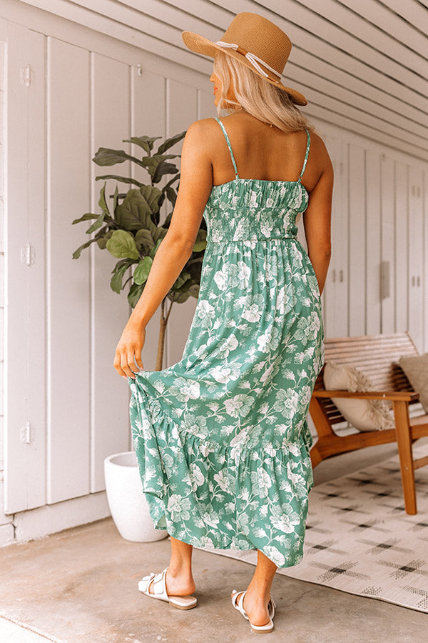 Lovely Lagoon Floral Midi In Green Image - 4