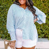 Class And Charm Stripe Button Up Top Curves Image - 1