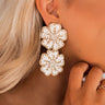 Sun Glow Beaded Earrings In White Image - 1