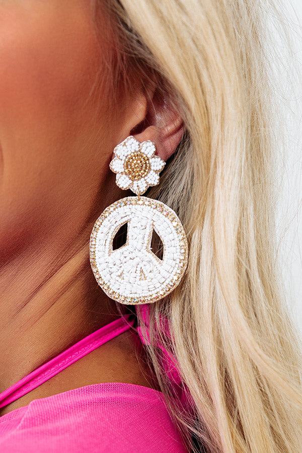 Marina Smiles Beaded Earrings In White Image - 2