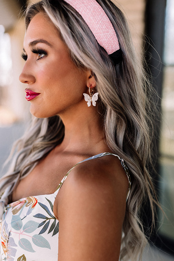 Happiest Girl In The Room Earrings In White