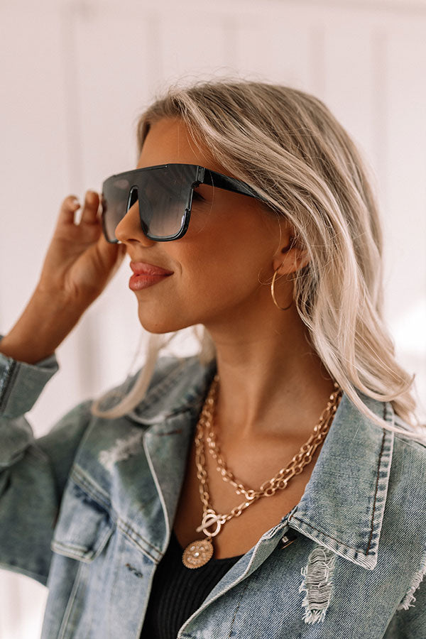Lost In The Current Sunnies In Black
