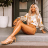 Desert Bloom Satin Top In Marigold Image - 1