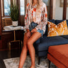 Desert Bloom Satin Top In Orange Image - 1