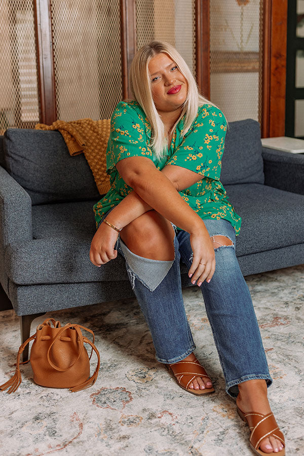 Feeling Good Floral Wrap Top Curves Image - 2