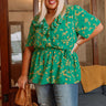 Feeling Good Floral Wrap Top Curves Image - 1