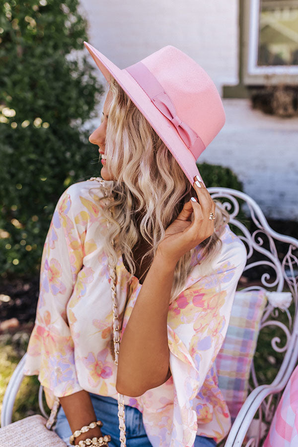 Swore To Forever Felt Fedora In Light Pink Image - 1