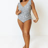 Wild Side Belted One Piece Swimsuit in Black Gingham Curves Image - 1