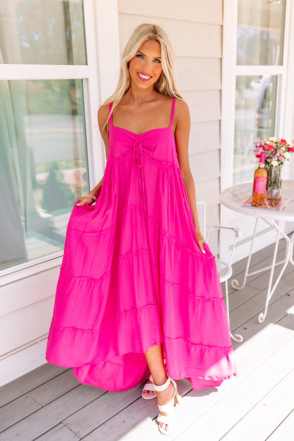 Sunny With A Chance Of Sand Midi In Hot Pink Image - 1