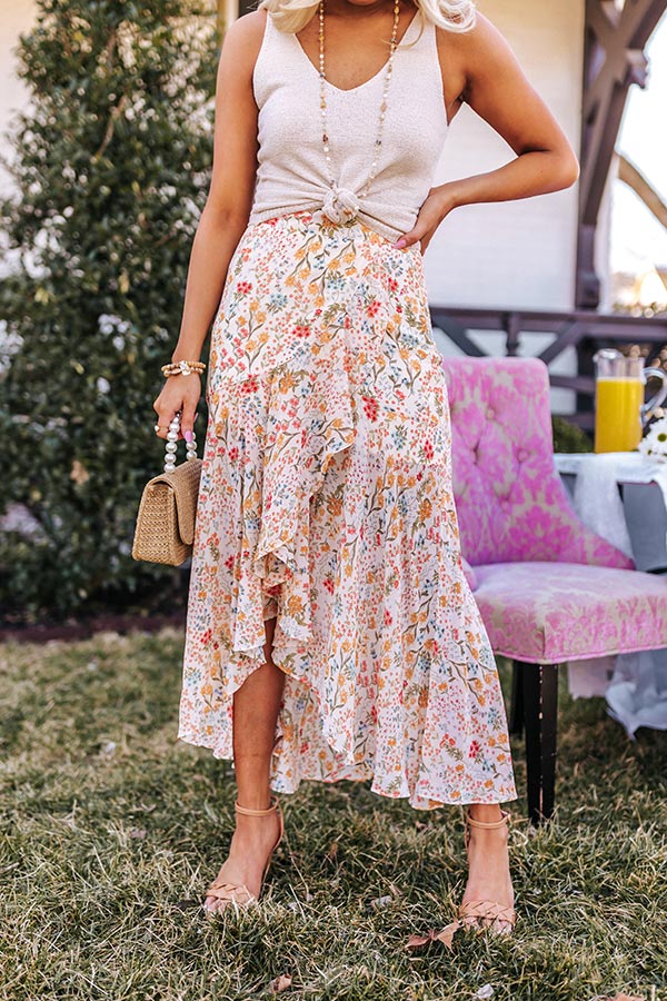 Only Sunshine Floral Skirt in Cream