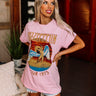 Led Zeppelin Distressed Tee In Pink Image - 1