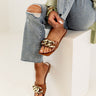 The Vivia Faux Leather Sandal In Brown Image - 1