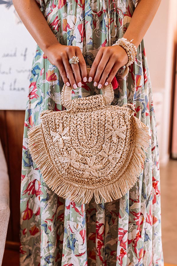 Let's Get Tropical Woven Crossbody In Natural