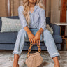 Courage Within Button Up Top In Navy Image - 1