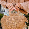 Let's Get Tropical Woven Crossbody In Tan Image - 1