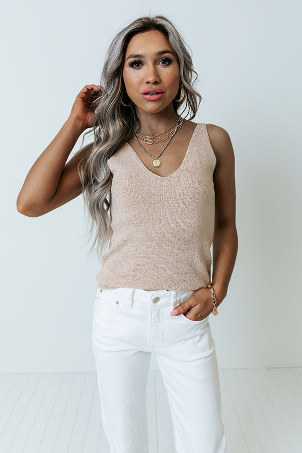 Summer Hot Spot Knit Tank In Birch Image - 1