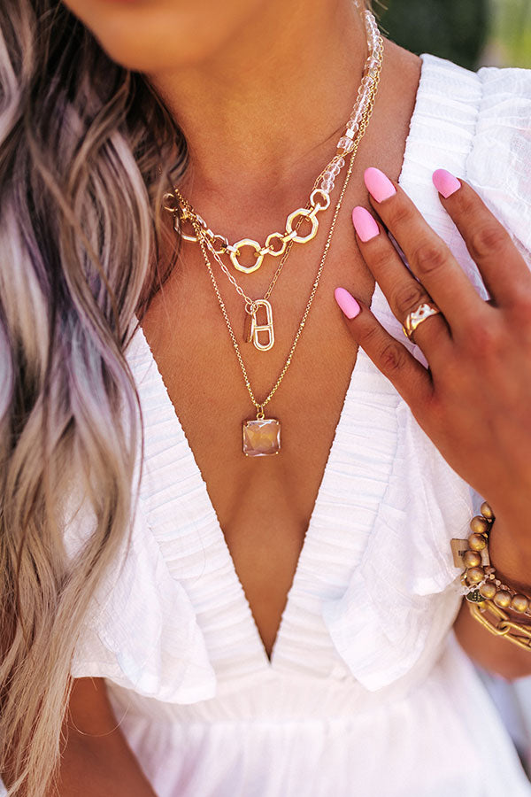 Look Amazing Layered Necklace In Clear