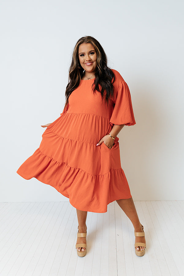 Blessings Everywhere Midi In Coral Curves Image - 2