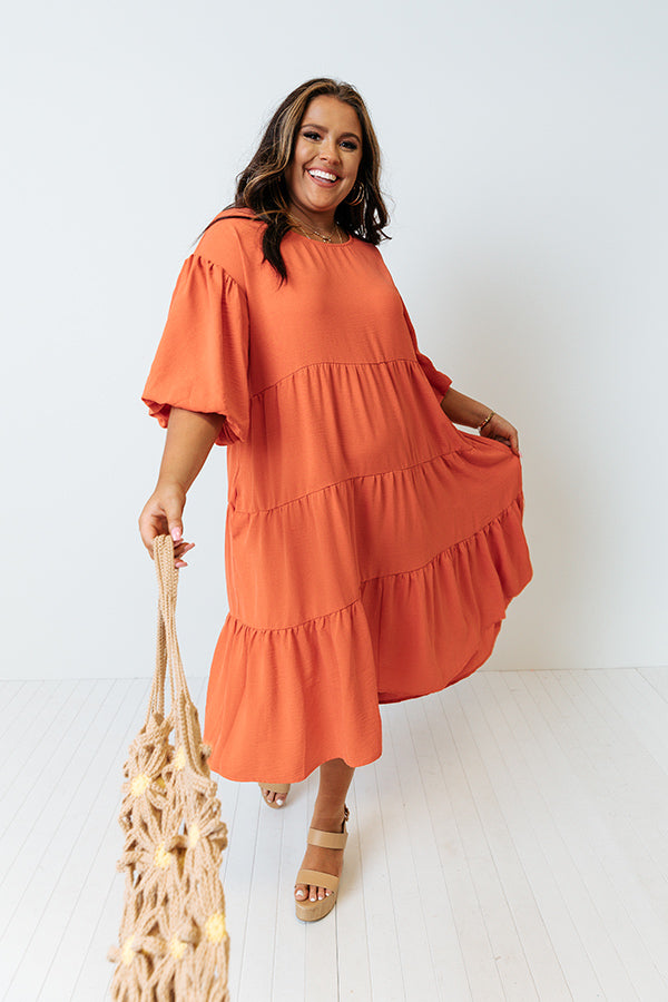 Blessings Everywhere Midi In Coral Curves Image - 1
