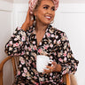 Satin-Wrapped Hair Towel in Blush Image - 1