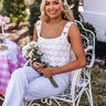 Sunny With A Chance Of Sand Crochet Tank In White Image - 1