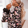 Satin Sleep Pillow Scrunchies in Black/Gold Image - 1