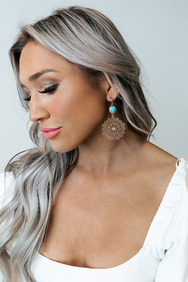 Sunshine On The Horizon Earrings In Turquoise Image - 1