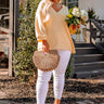 Hop On A Plane Waffle Knit Top In Yellow Curves Image - 1
