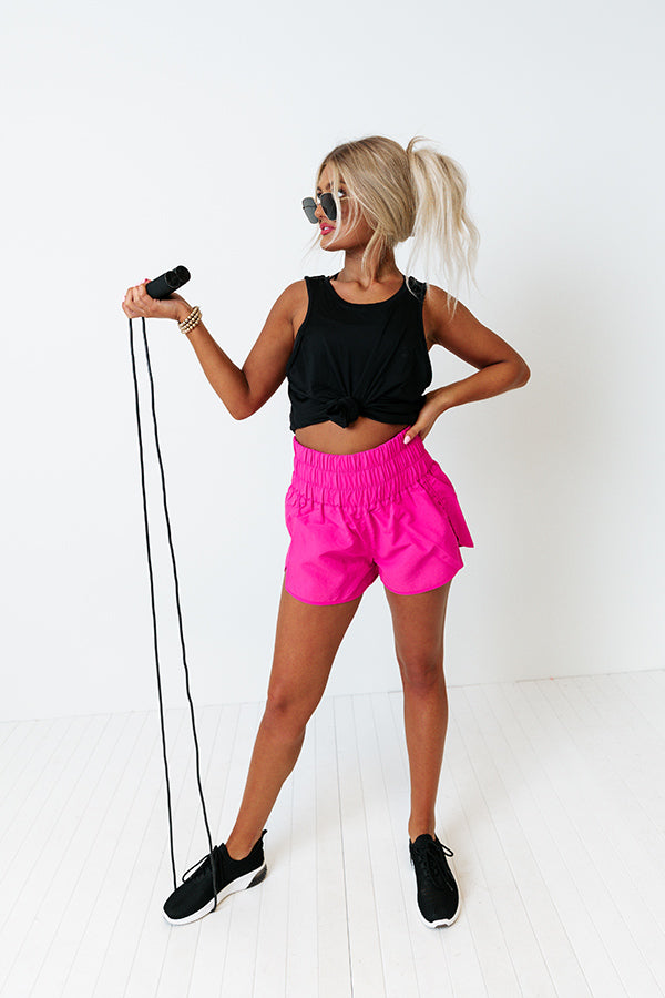 Back At It Again Shorts In Hot Pink