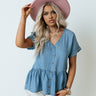 Rooftop Deck Chambray Top Image - 1