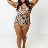 Wild Side Belted One Piece Swimsuit in Iced Mocha Leopard Curves Image - 1