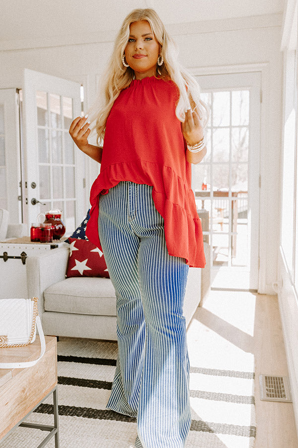 Judy Blue The Jamie High Waist Stripe Flare In Medium Wash Curves Image - 1