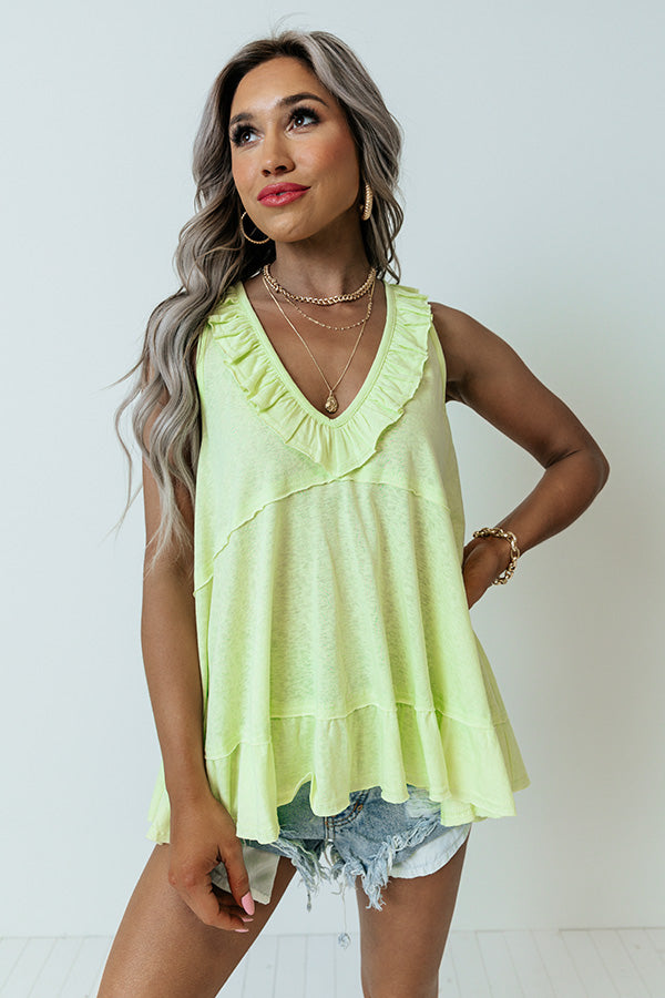Sunshine Needed Shift Top In Lime Image - 4