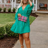 Island Beauty Lace Romper In Kelly Green Curves Image - 1
