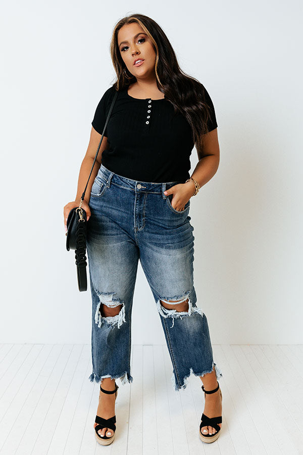 Risen The Polliana High Waist Distressed Jean in Medium Wash Curves Image - 2