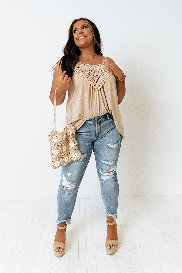Beachy Bonding Shift Tank In Iced Latte Curves Image - 1